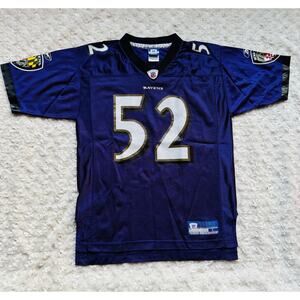 NFL Baltimore Ravens Ray Lewis 52 Reebok Purple Jersey Kids Sz Large Sz 14 - 16
